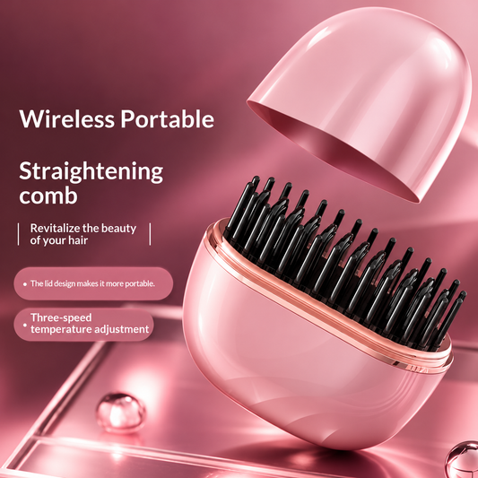 Velloraa™ MiniGlow Cordless Hair Straightener | Portable Hair Styling Brush for Smooth, Frizz-Free Hair