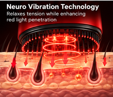 Velloraa's™ – 3-in-1 red light Electric Scalp & Hair Massager