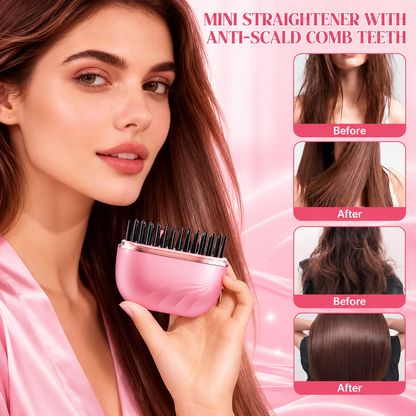 Velloraa™ MiniGlow Cordless Hair Straightener | Portable Hair Styling Brush for Smooth, Frizz-Free Hair