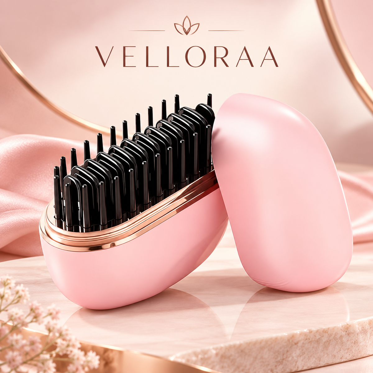 Velloraa™ MiniGlow Cordless Hair Straightener | Portable Hair Styling Brush for Smooth, Frizz-Free Hair